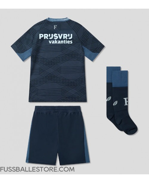 Günstige Feyenoord Auswärts Trikotsatzt Kinder 2025-26 Kurzarm (+ Kurze Hosen)